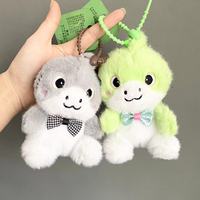 Vente en gros de jouets en peluche dinosaures personnalisés avec nœud, porte-clés, adorables petits animaux, accroches-sacs d'école, accessoires décoratifs, cadeaux