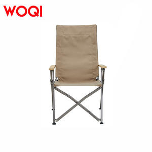 Chaise pliante réglable Woqi, structure en aluminium, tissu Oxford, chaise de jardin avec accoudoirs en bambou, portable, robuste, pour extérieur - Product Image 4