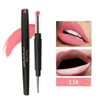 Set de Lápiz Labial y Delineador de Labios de Marca Privada Personalizada, Estilo Coreano, Set de Lápiz Labial Herbal Orgánico, Brillo Labial Resistente al Agua