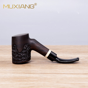 Muxiang Wooden Tobacco Pipe Bent Shape 9mm Carbon Filter For Men Smoking Pipe - Product Image 4