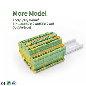 Bloc de bornes industriel QPT-16PE à branchement rapide sur rail DIN, pour courant élevé, avec cage à ressort à 2 contacts pour câbles électriques - Product Image 4