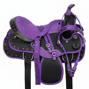 Ensemble de selle de baril synthétique occidentale de qualité supérieure selle de cheval de course anglaise selle de cheval synthétique de course de chevaux excellente - Product Image 1