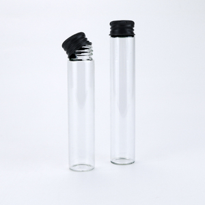 Child-proof 22mm*120mm Glass Conic Clear <b>Tube</b> for King Size 109mm Rolled Cone Storage with Aluminum Screw Lid - Product Image 3
