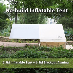 <span class=keywords><strong>Tente</strong></span> <span class=keywords><strong>gonflable</strong></span> de camping en plein air 6.3 couleurs avec auvent, coupe-vent, résistante à l'eau, portable, adaptée à la nuit en famille - Product Image 5