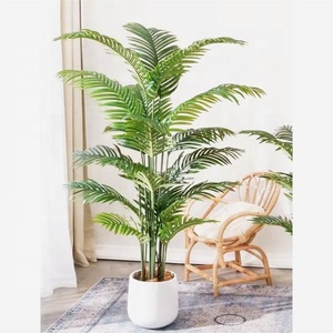 Top vente presque naturel décoration de la maison plantes d'intérieur paradis tropical feuille de <span class=keywords><strong>palmier</strong></span> arbre de bonsaï artificiel - Product Image 1
