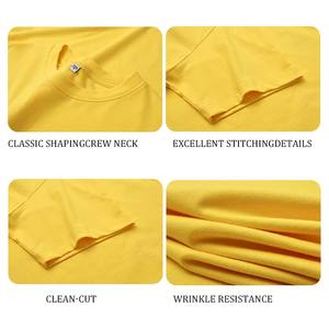 Camiseta Básica Blanca de Algodón Pesado con Efecto Rejuvenecedor para <span class=keywords><strong>Hombre</strong></span> y Mujer, Cuello Holgado, Manga Corta, 100% Algodón Tejido - Product Image 4