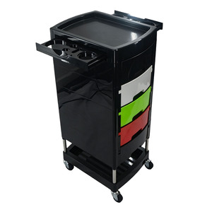 Chariot de rangement mobile professionnel à six niveaux en plastique pour salon de beauté et barbier, avec outil de teinture - Product Image 5