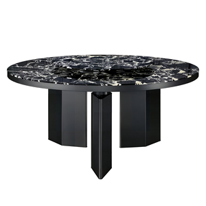 Juego de mesa de comedor minimalista moderno con silla ergonómica de respaldo curvo tapizada en tela y mesa de mármol. - Product Image 4