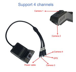 4CHs บันทึก4G WiFi กล้องติดรถยนต์, การควบคุมแอปพลิเคชั่นสัญญาณเตือน SOS พร้อมกล่องดำสำหรับรถจีพีเอสช่วยถอยหลังกล้องมองหลังกล้อง DMS - Product Image 6
