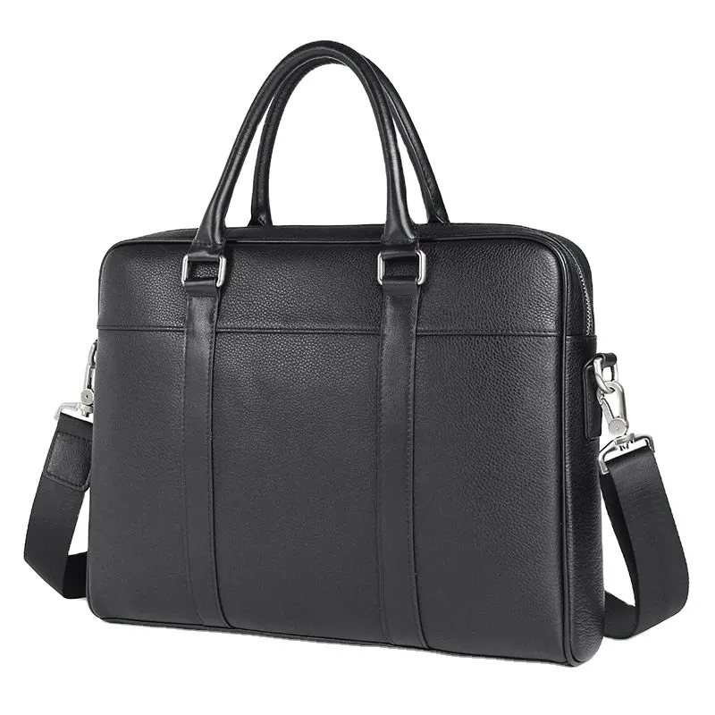 Brand new high quality leather briefcase lawyer men business briefcase laptop bag with inner pocket genuine leather handbag