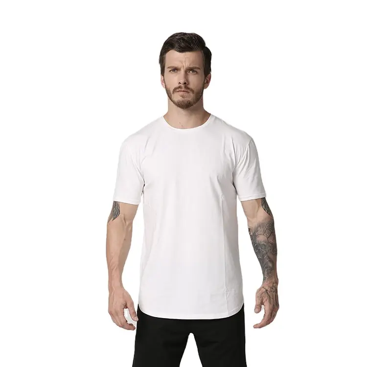 Premium Muscle Fit Männer Baumwolle weiße T-Shirts