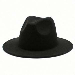 Sombrero Fedora de Ala Ancha Plana, Formal e Informal, para Adultos Unisex, Color Borgoña Sólido, Poliéster/Algodón, para las 4 Estaciones, Venta al Por Mayor - Product Image 5
