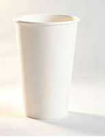 Gobelets en papier simple paroi enduits pour usage industriel, double revêtement PE, blancs, pour café glacé, jus, bubble tea, avec logo personnalisé, vente en gros