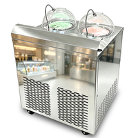 Machine à gelato commerciale 3-en-1 à double cuve, machine à fabriquer la crème glacée dure, 66L, en acier inoxydable, conserve la fraîcheur toute la nuit