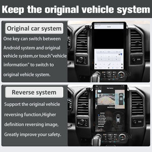 วิทยุติดรถยนต์ 128GB สำหรับ <span class=keywords><strong>Ford</strong></span> Raptor F150 F250 F350 F450 ปี 2015 - <span class=keywords><strong>2022</strong></span> เครื่องเล่นมัลติมีเดีย Android Auto หน้าจอสัมผัส สเตอริโอ - Product Image 2