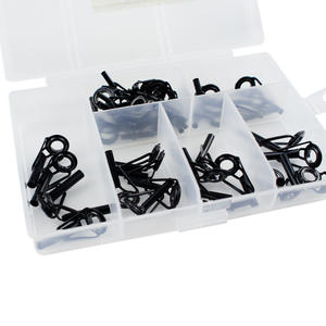 40 pièces de guides d'embout noirs pour la construction et la réparation de cannes à pêche spinning et casting, anneaux de ligne en acier inoxydable - Product Image 1