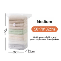 D5546 Sac de rangement transparent pour vêtements et couettes, sac de compression sous vide tridimensionnel sans pompe
