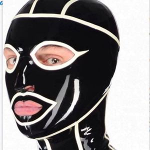 Couvre-chef en Latex Sexy Masque en Latex de couleur assortie avec fermeture <span class=keywords><strong>à</strong></span> glissière Jeu de rôle <span class=keywords><strong>Adulte</strong></span> Sexy Halloween - Product Image 1