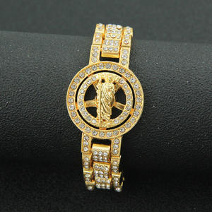 DUYIZHAO Hip Hop Iced Out Miami cadena de eslabones cubanos pulsera de reloj giratoria Jesús correa de reloj pulsera para hombres y mujeres joyería - Product Image 3