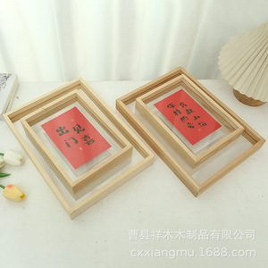 Pine <b>Wood</b> <b>Picture</b> <b>Frame</b> Rectangle Solid <b>Wood</b> Tabletop Display <b>Frame</b> For Bedroom Living Room Study Durable Acrylic Photo <b>Frame</b> - Product Image 4