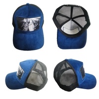 2025 n ° 1 ventes Logo personnalisé 5 panneaux chapeau en velours et casquette de camionneur en maille chapeau de camionneur en velours avec photo
