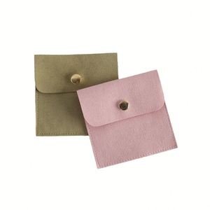 Sac carré en microfibre velours avec logo personnalisé, fermeture à pression, pour emballage de bijoux, anti-poussière, sac de rangement - Product Image 5