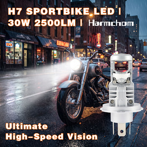 Ampoule de phare LED pour moto H4 HS1 9003, 35W 3000LM, avec lentille, lampe de moto OEM personnalisée pour Harley Davidson Honda <span class=keywords><strong>Yamaha</strong></span> - Product Image 1