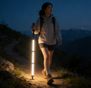 ไม้เท้าเดินป่าแบบมีไฟ LED รุ่นใหม่ ปี 2026 - ไม้เท้าพับได้พร้อมไฟฉายสำหรับการตั้งแคมป์กลางแจ้ง - Product Image 4