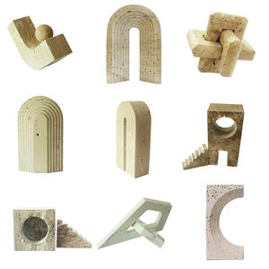 Présentoir comptoir pierre travertin naturel moderne Décoration maison Vase fleurs mosaïque marbre Décoration Vase mosaïque - Product Image 5