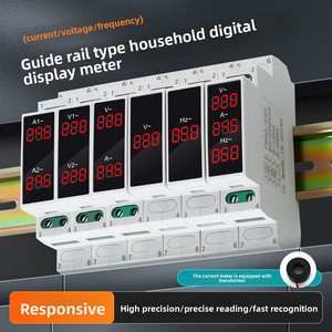 AC80-500V Mini Modular LED hiển thị kỹ thuật số Detector Din Rail núi 100A ba pha hiện tại Ampe Meter Điện áp mét - Product Image 5
