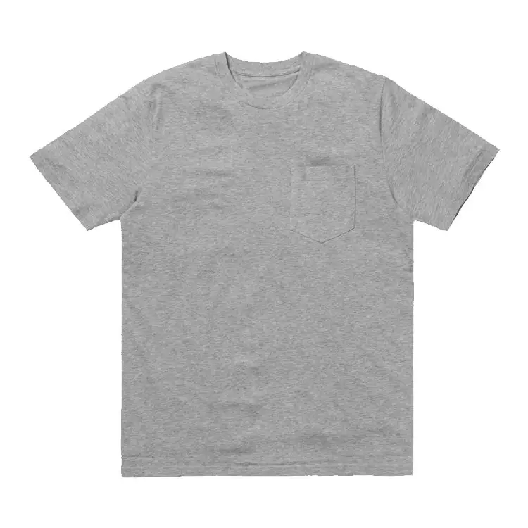 Factory Supply Custom Men Grey Pocket Work Wear T Shirt