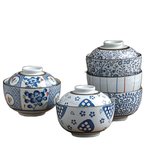 Tazón de Porcelana Ecológico de 9.4 oz, Tazón Moderno para Guisos con Tapa, Tazón Asiático - Product Image 1