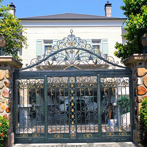 Puerta de Hierro de Estilo Europeo Qifan con Diseño Ornamental para Uso Exterior, Tipo Batiente, Superficie con Recubrimiento en Polvo, Construcción Duradera - Product Image 4