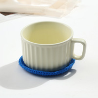 Sous-verres et sets de table en laine crochetée faits à la main, style dessin animé mignon, tendance, décoration de table à manger, isolation thermique