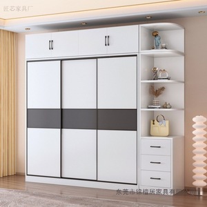 Moderno Armario con Puertas Corredizas y Estante de Almacenamiento para Dormitorio, Uso Doméstico - Product Image 1