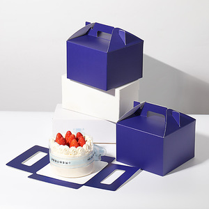 Cajas Pequeñas Cuadradas Desechables de Papel Kraft para Empacar Postres y Pasteles en Tamaños de 2/<span class=keywords><strong>3</strong></span>/5/6 Pulgadas, Estampado de Alimentos y Azúcar - Product Image 4