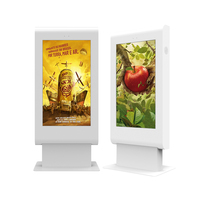 Monitor layar LCD iklan luar ruangan 2K 4K, layar sentuh IR vertikal 55 "dengan Software CMS jarak jauh gratis