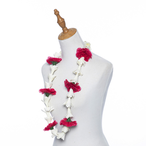 Guirnaldas y guirnaldas decorativas Lei DE FLOR DE Clavel y tuberosa de terciopelo artificial personalizables - Product Image 4