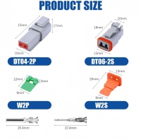3 Kits 25 Ampères 14-12 AWG Prises électriques étanches Prises à usage intensif Taille 12 Broches Bornes Série DTP Connecteur 2 Broches