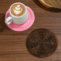 Sous-verres ronds personnalisés de 4 pouces en gros pour boissons, verres, tasses, essentiels pour la maison, sous-verres en verre perlé faits à la main