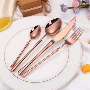Bắc Âu Sáng Tạo Nhỏ Eo Vàng Flatware 304 Thép Không Gỉ Ưa Thích Ăn Uống Tốt Cưới Bộ Dao Kéo - Product Image 3