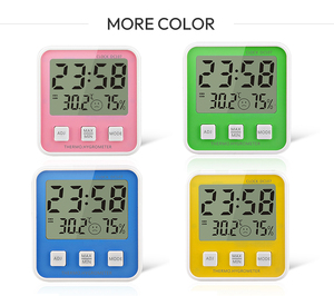 Termoigrometro di Alta Qualità per Interni, <span class=keywords><strong>Camera</strong></span> <span class=keywords><strong>da</strong></span> <span class=keywords><strong>Letto</strong></span>, Casa, con Monitoraggio della Temperatura e Indicazione del Tempo, Disponibile in Rosa/Verde/Blu/Giallo - Product Image 6