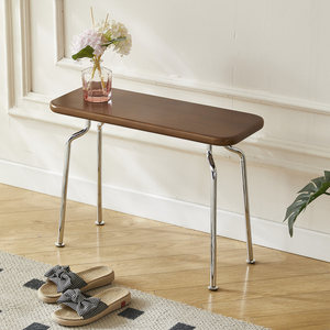 Sgabello/panca <span class=keywords><strong>in</strong></span> legno massello stile nordico retrò Mid-century, per tavolo da pranzo, divano, soggiorno, o come mobile d'accento. - Product Image 5