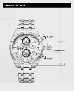 NAVIFORCE 8042 SWS Usine <span class=keywords><strong>Pas</strong></span> <span class=keywords><strong>Cher</strong></span> Montres Quartz Pour Hommes Petites Trois Aiguilles Affaires Mâle Étanche Grand Cadran Logo Personnalisé - Product Image 5