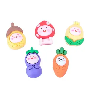 Factory Direct Cute Cartoon Vegetable and Fruit Resin Hair DIY Accessories for Kids Painting Product Type