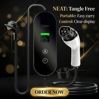 Chargeur EV portable 3,5 kW 16A GB T EVSE avec affichage numérique, prise simple, câble de 5 m, OEM ODM pour usage domestique