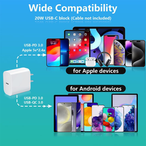 อะแดปเตอร์ชาร์จเร็ว 20W PD USB-C สำหรับ <span class=keywords><strong>iPhone</strong></span> iPad Samsung Type-C ช่องเสียบเดียว - Product Image 6