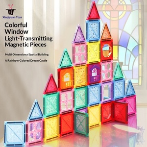 Populaire Grandes Tuiles Magnétiques Colorées avec Fenêtre, Pack de Recharge de Pièces Détachées, Blocs de Construction Magnétiques à Aspiration, Jouet Éducatif pour Enfants - Product Image 1