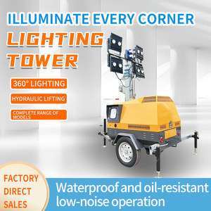 Mobile <b>Lighting</b> Tower 7M LED 5KW Diesel Powered Orange Steel Construction For Mining Sites - Product Image 5