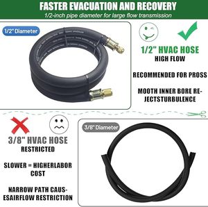 <span class=keywords><strong>1</strong></span>/2 "вакуумный шланг HVAC, фитинги 3/8" до <span class=keywords><strong>1</strong></span>/<span class=keywords><strong>4</strong></span> "SAE 20 микрон шланг вакуумного насоса 6 футов, шланги для эвакуации с высоким потоком - Product Image 5